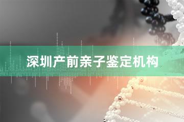 深圳产前亲子鉴定机构